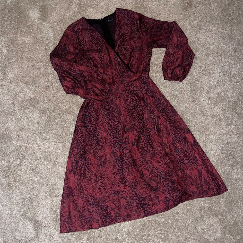 Ann Taylor Petite Snake Print Wrap Dress